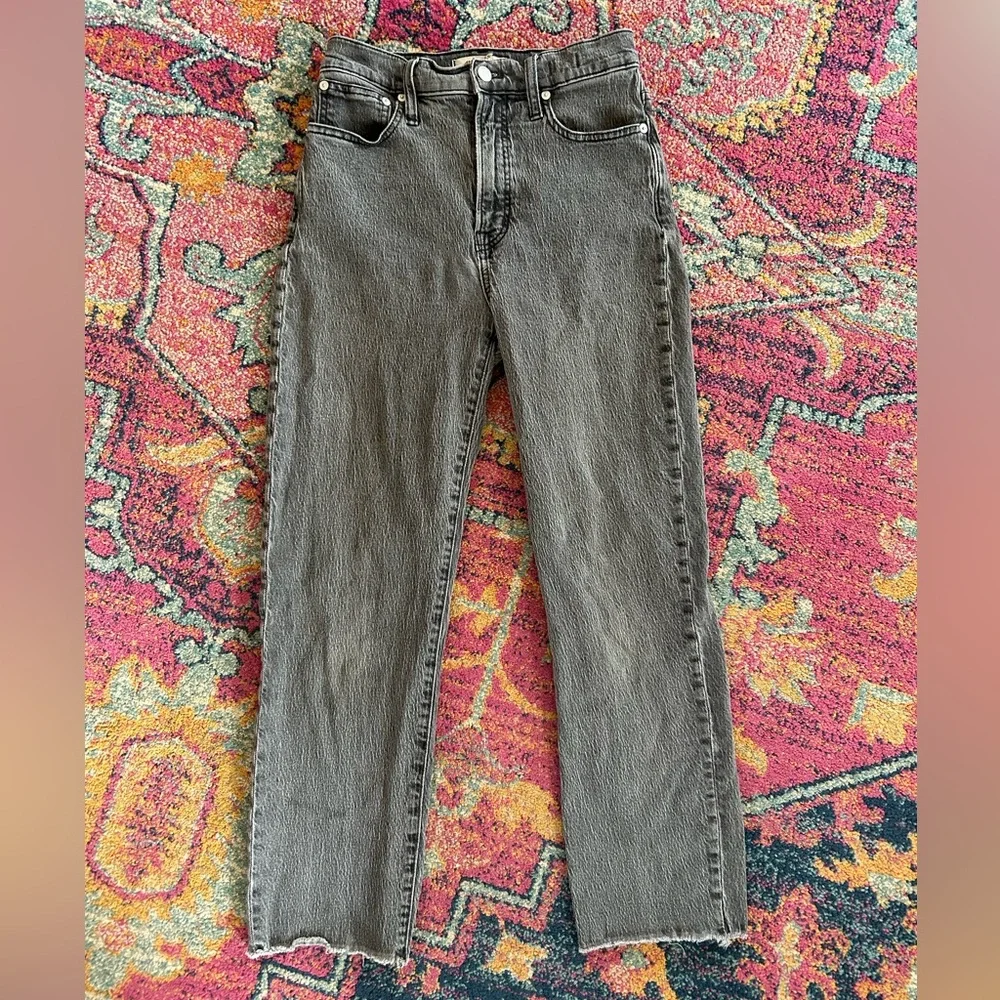 Madewell | Women’s Grey Stonewashed The Perfect Vintage Straight Leg Jeans Sz 26